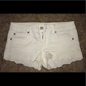 American Eagle White Jean Shorts Size 6